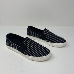 Lauren Ralph Lauren Jinny Sneakers Women's 7.5B Black White Canvas Slip On S0638